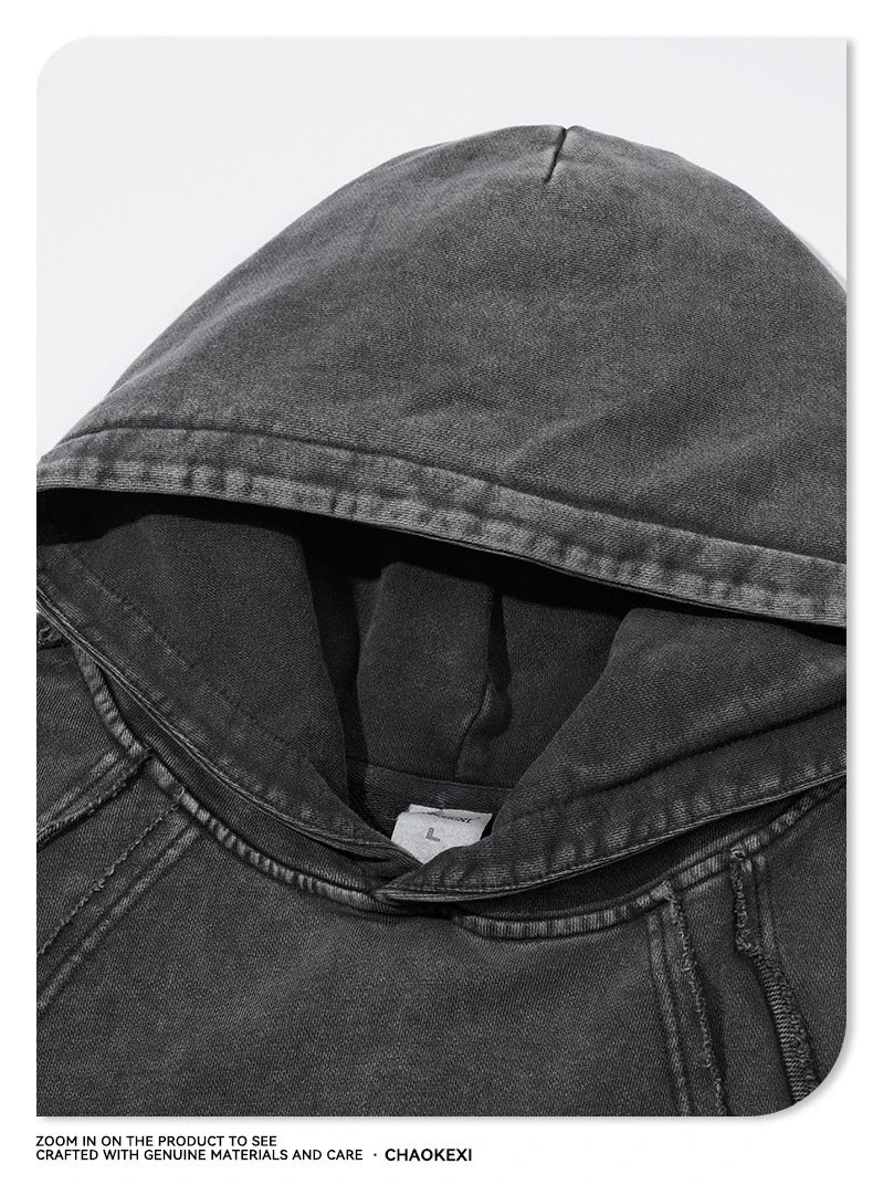 CHAOKEXI Washed Hoodie Multi-Color - Gallery Image 11 - Detailed View