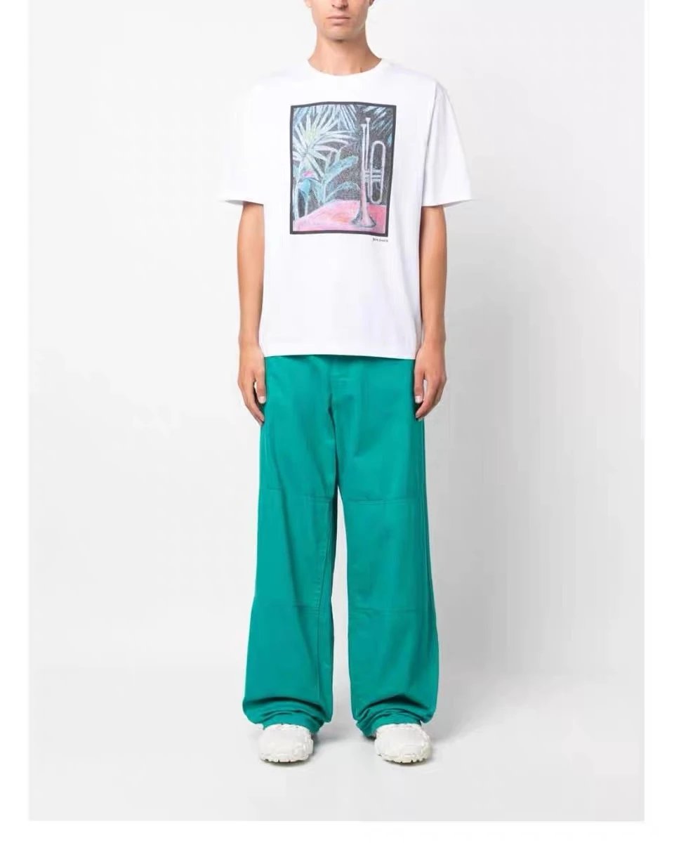 Vintage Oil Painting Graphic Cotton T-Shirt Ivory - Gallery Image 9 - Detailed View