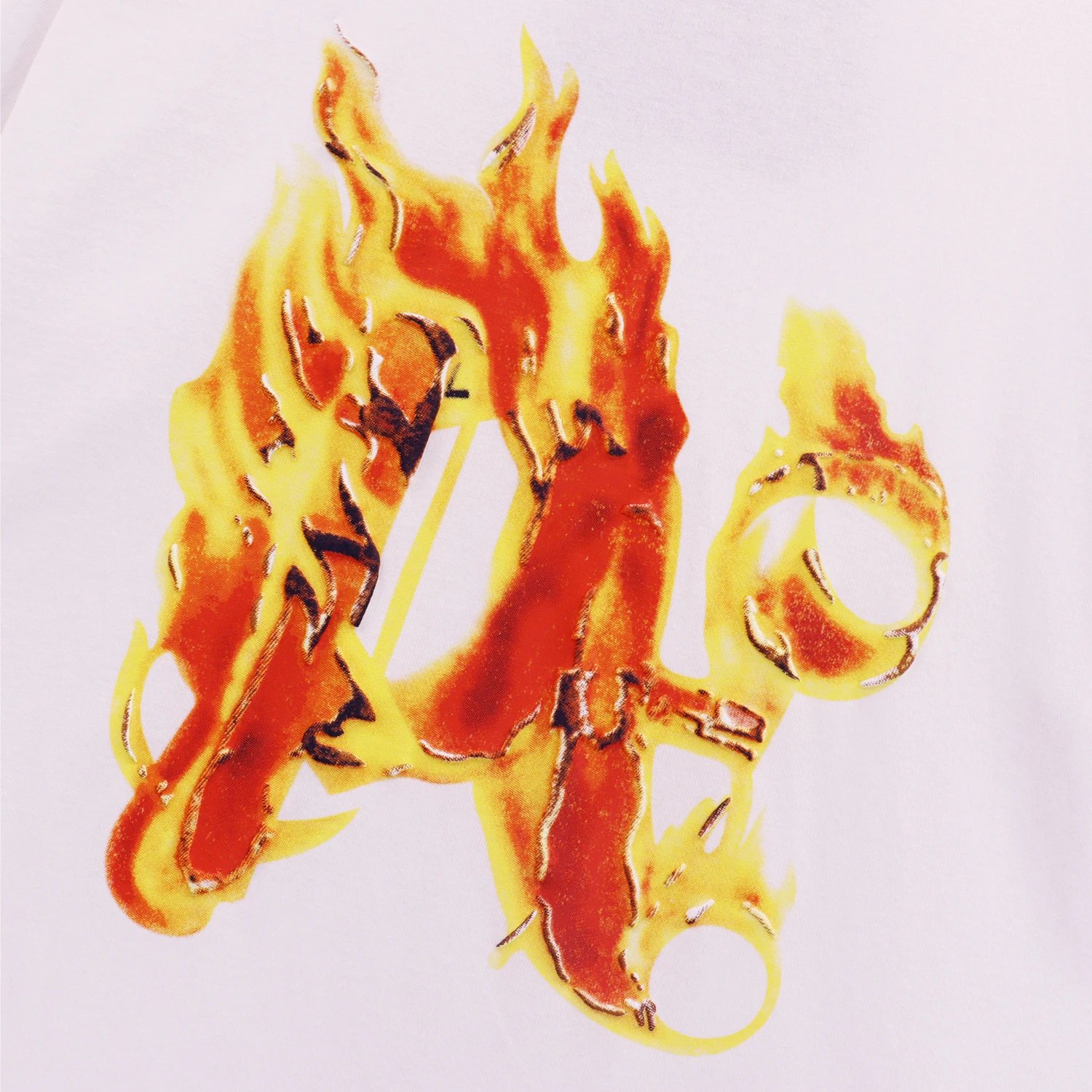 Street Flame Letter Tee Black Ivory - Gallery Image 6 - Detailed View