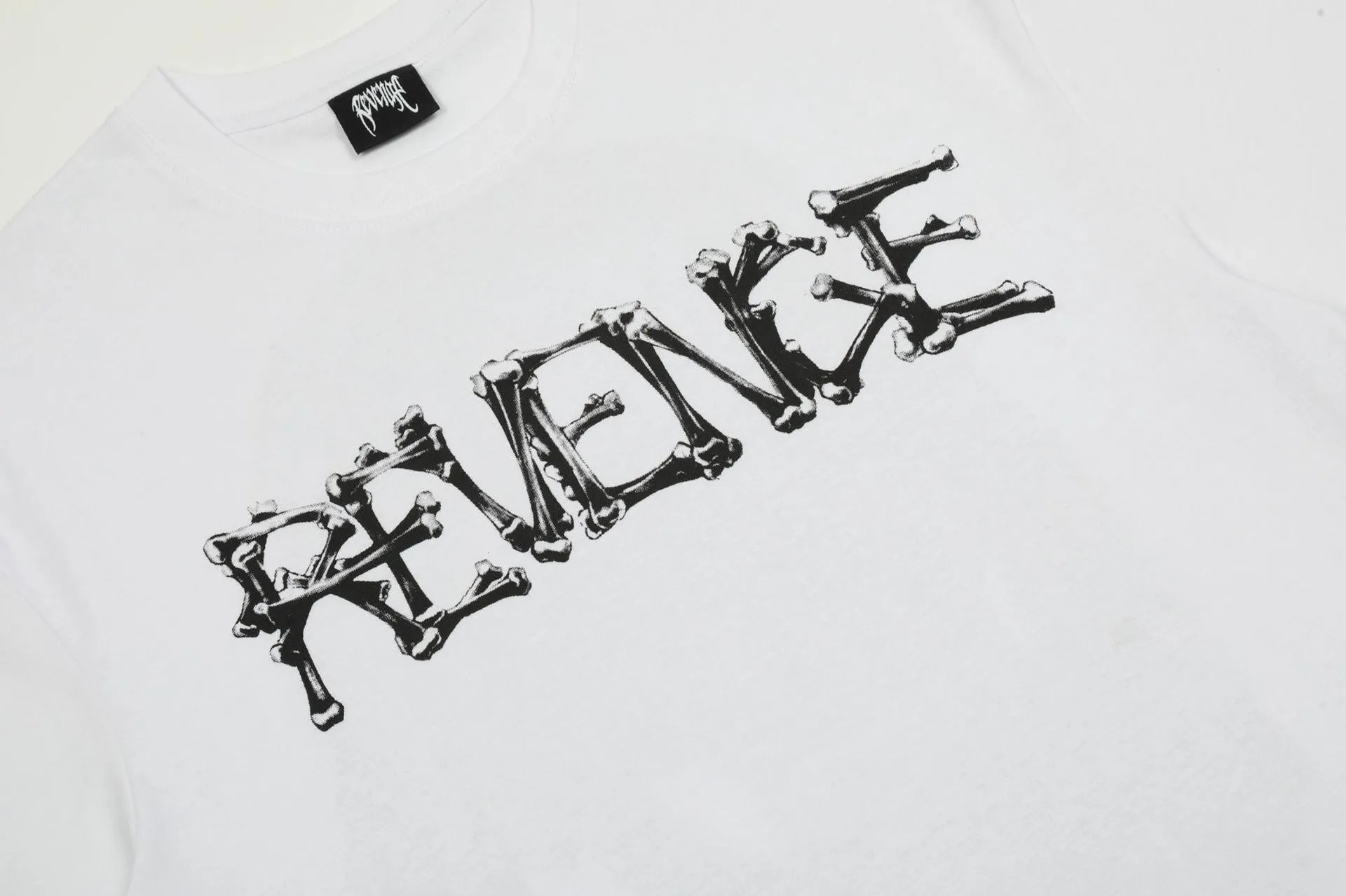 Revenge Skull Print T-shirt Black/White - Gallery Image 7 - Detailed View
