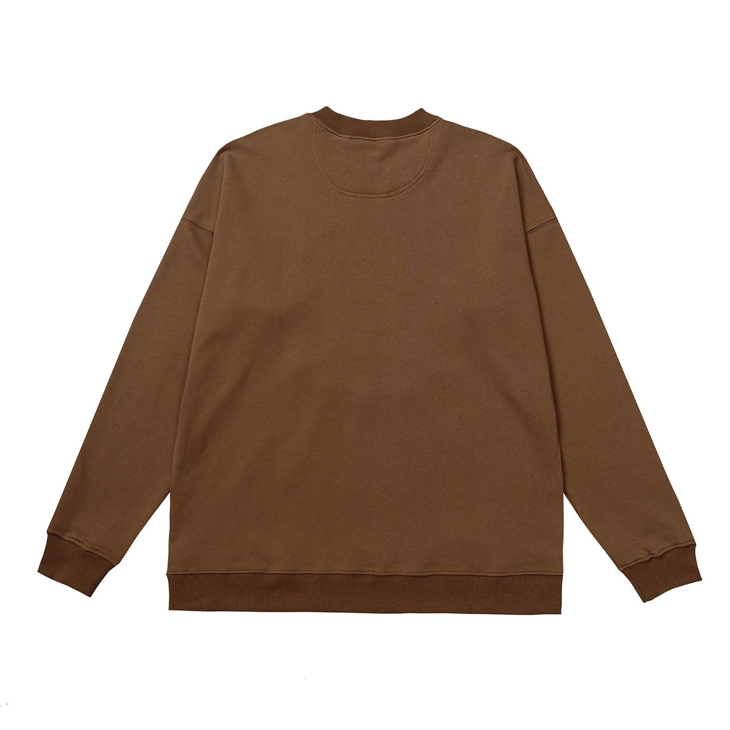 Street Style Smiley Embroidered Sweatshirt Mocha Brown - Gallery Image 6 - Detailed View