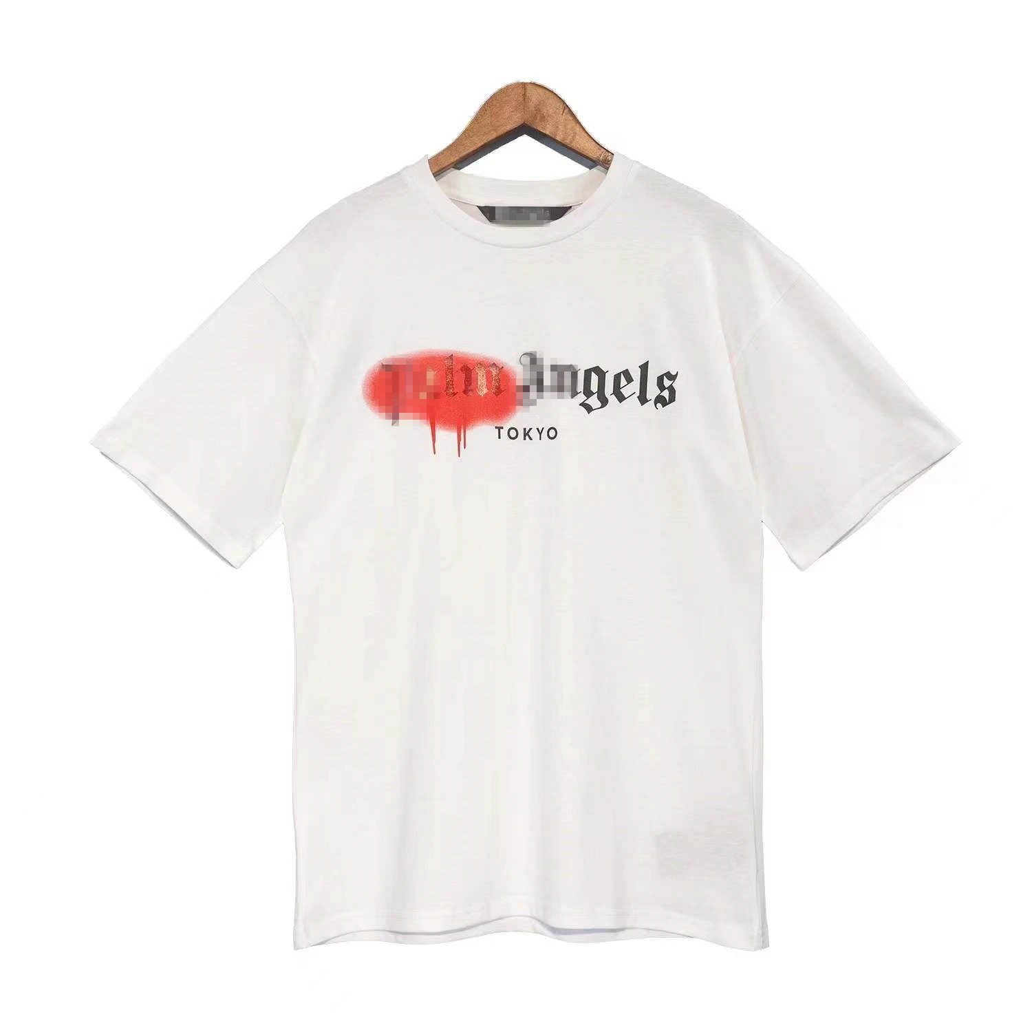 Street Style Spray Paint Logo Cotton T-Shirt Ivory - Related Product - Cnfans