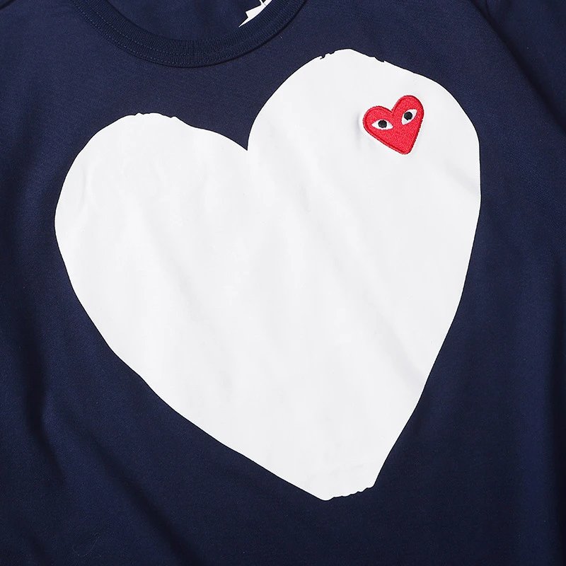 Comme des Garçons PLAY T-Shirt Navy - Gallery Image 8 - Detailed View