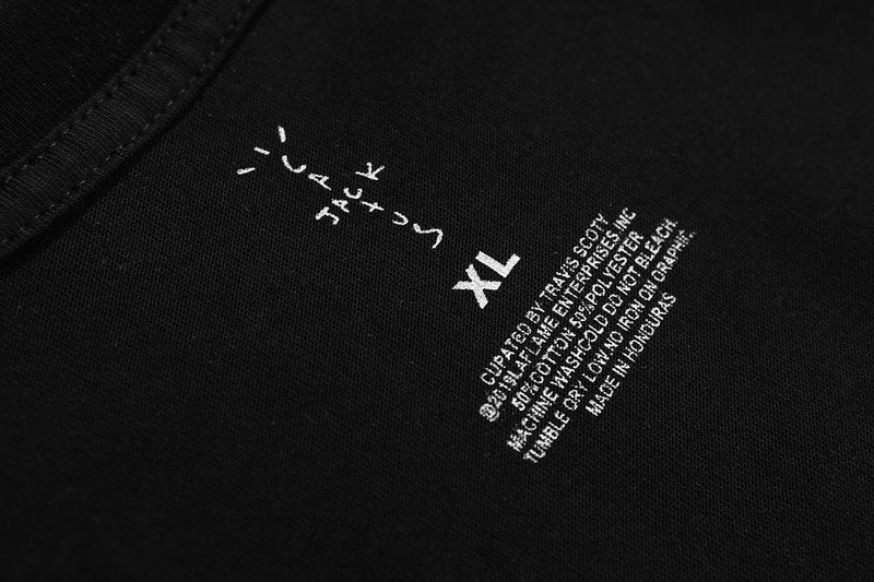 Streetwear Graphic Cotton Tee Unisex Ivory Black - Gallery Image 6 - Detailed View