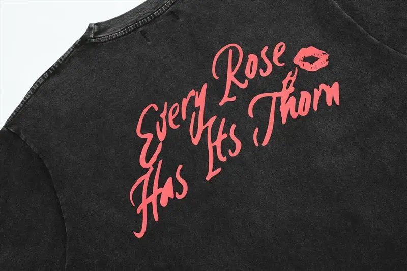 REPRESENT Romantic Lips Graphic Tee Black - Gallery Image 11 - Detailed View