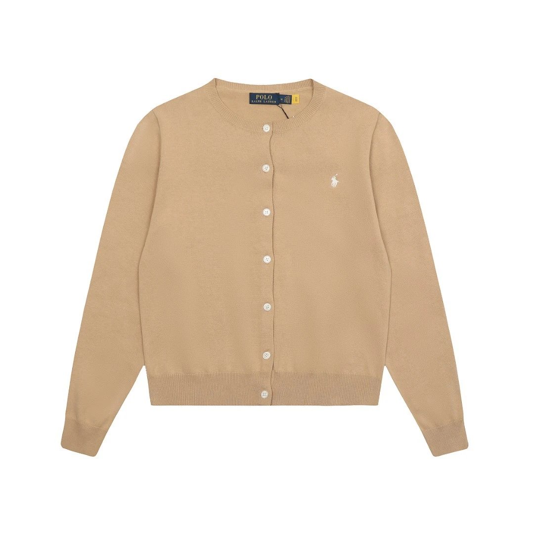 Women's Thin Knit Long Sleeve Cardigan Layering, Sandstone - Ralph Lauren - Cnfans - $32.26