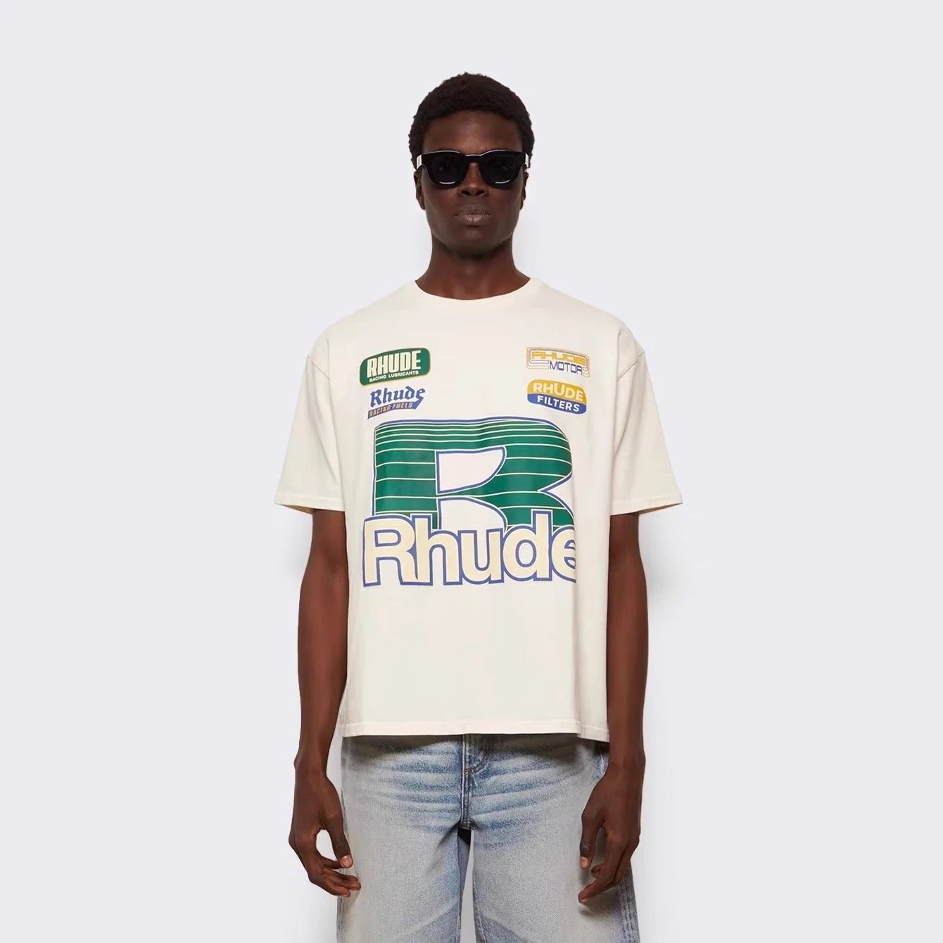 Rhude Logo Print T-Shirt Black - Gallery Image 10 - Detailed View