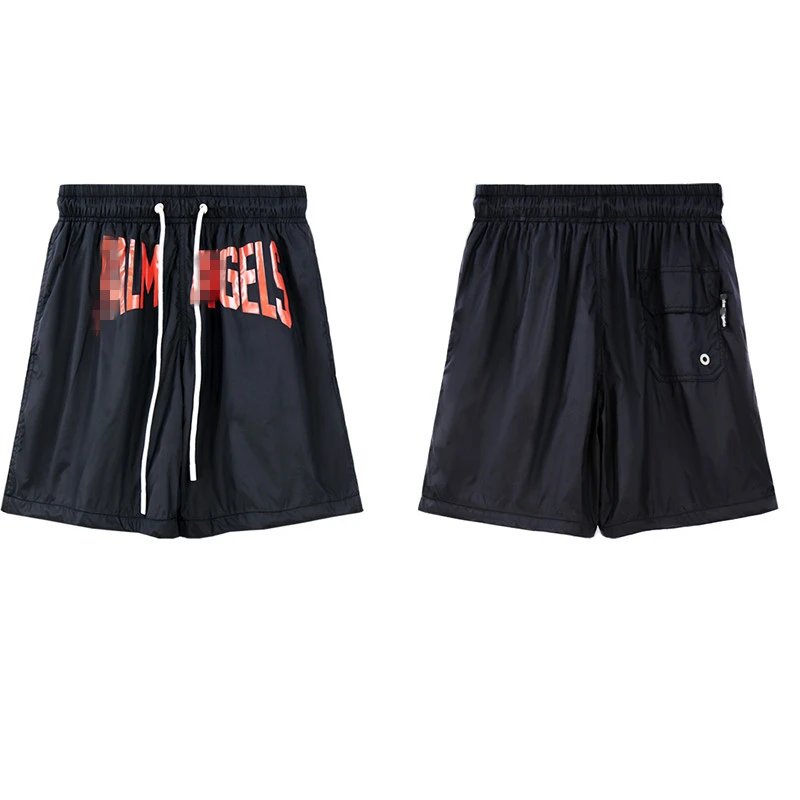 Streetwear Quick Dry Mesh Beach Shorts Unisex Midnight Black - Palm Angels - Cnfans - $23.55