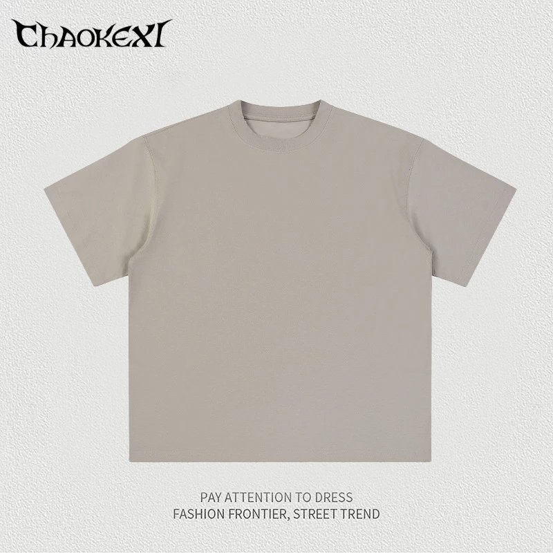 Cool Summer Casual Cotton Tee Top Taupe - ChaoKeXi - Cnfans - $16.68