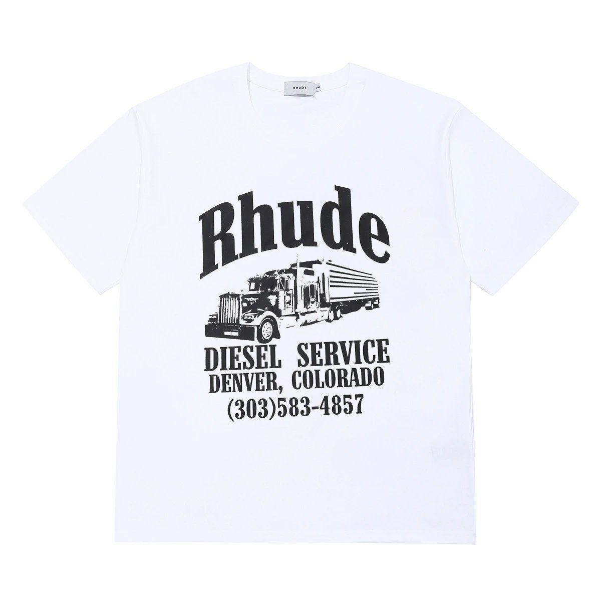 Rhude Logo Print T-Shirt Black - Gallery Image 12 - Detailed View