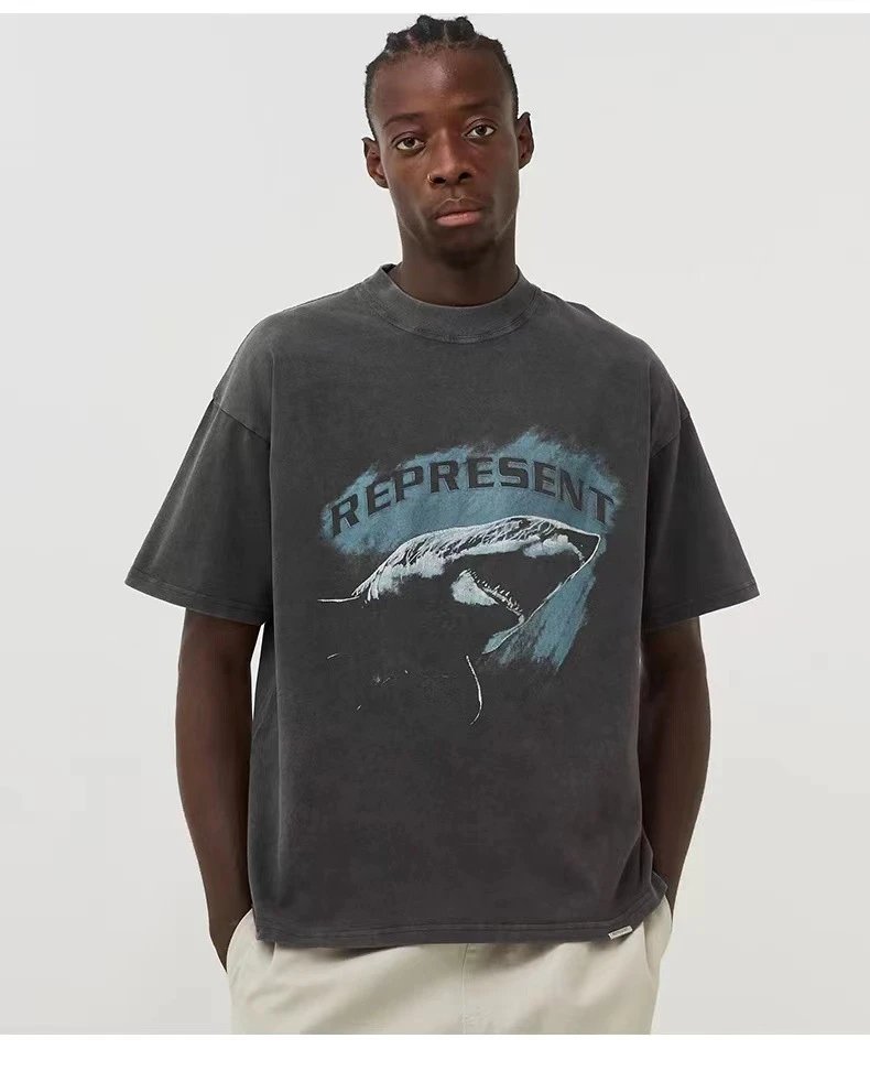 Represent Shark Washed T-Shirt Multicolor - Gallery Image 6 - Detailed View
