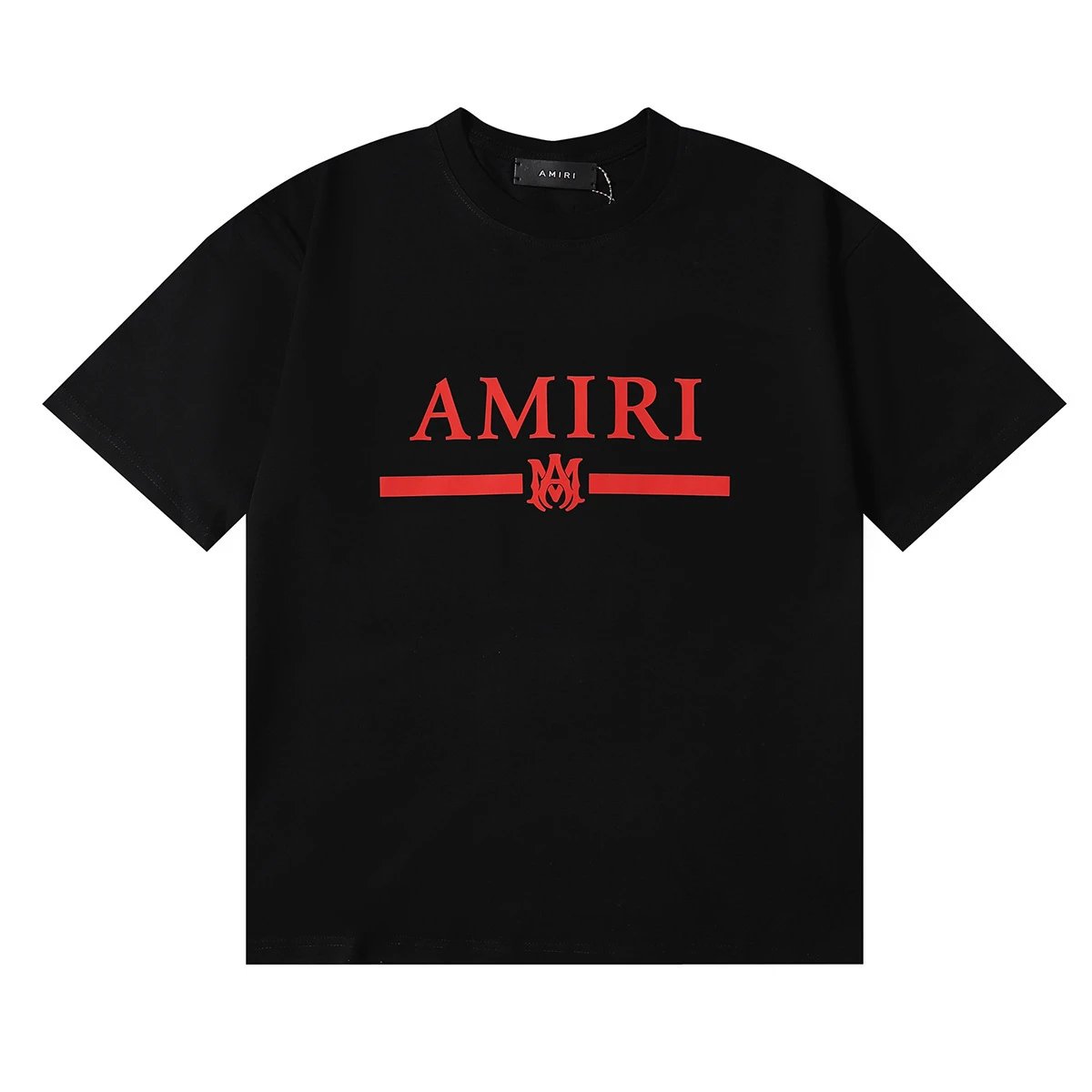Amiri Logo Print T-Shirt Black White - Gallery Image 3 - Detailed View