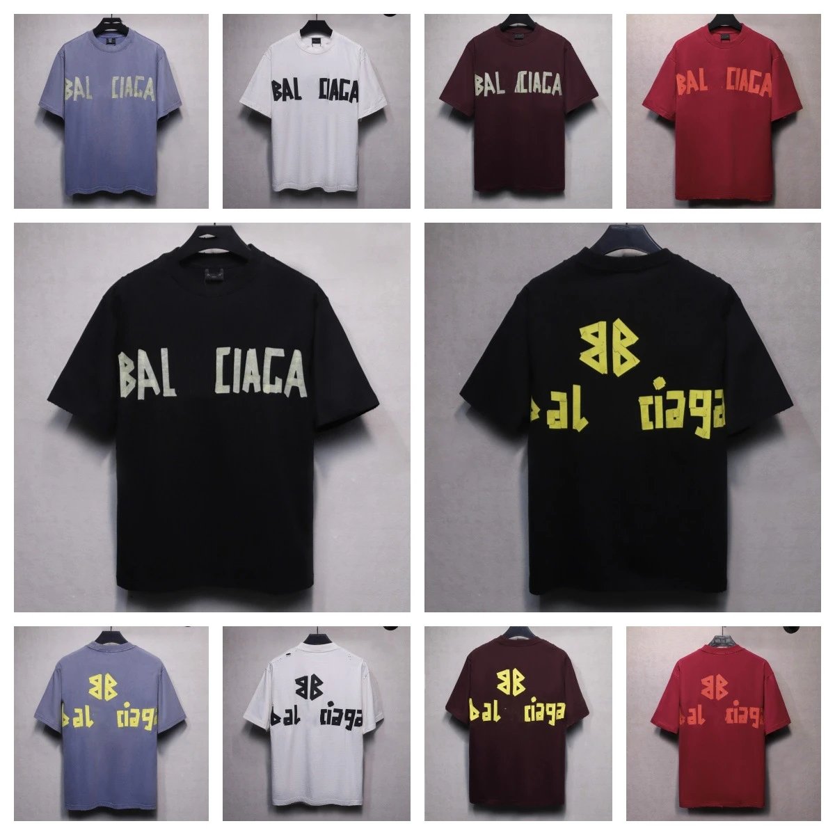 Distressed Print Unisex Cotton Tee - Off White - Gallery Image 1 - Detailed View