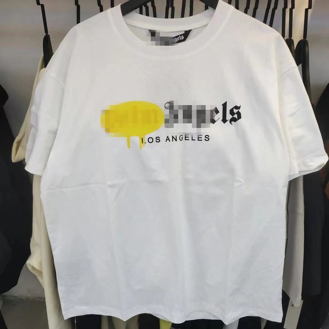 Street Style Graphic Loose Tee Ivory - Palm Angels - Cnfans - $20.65