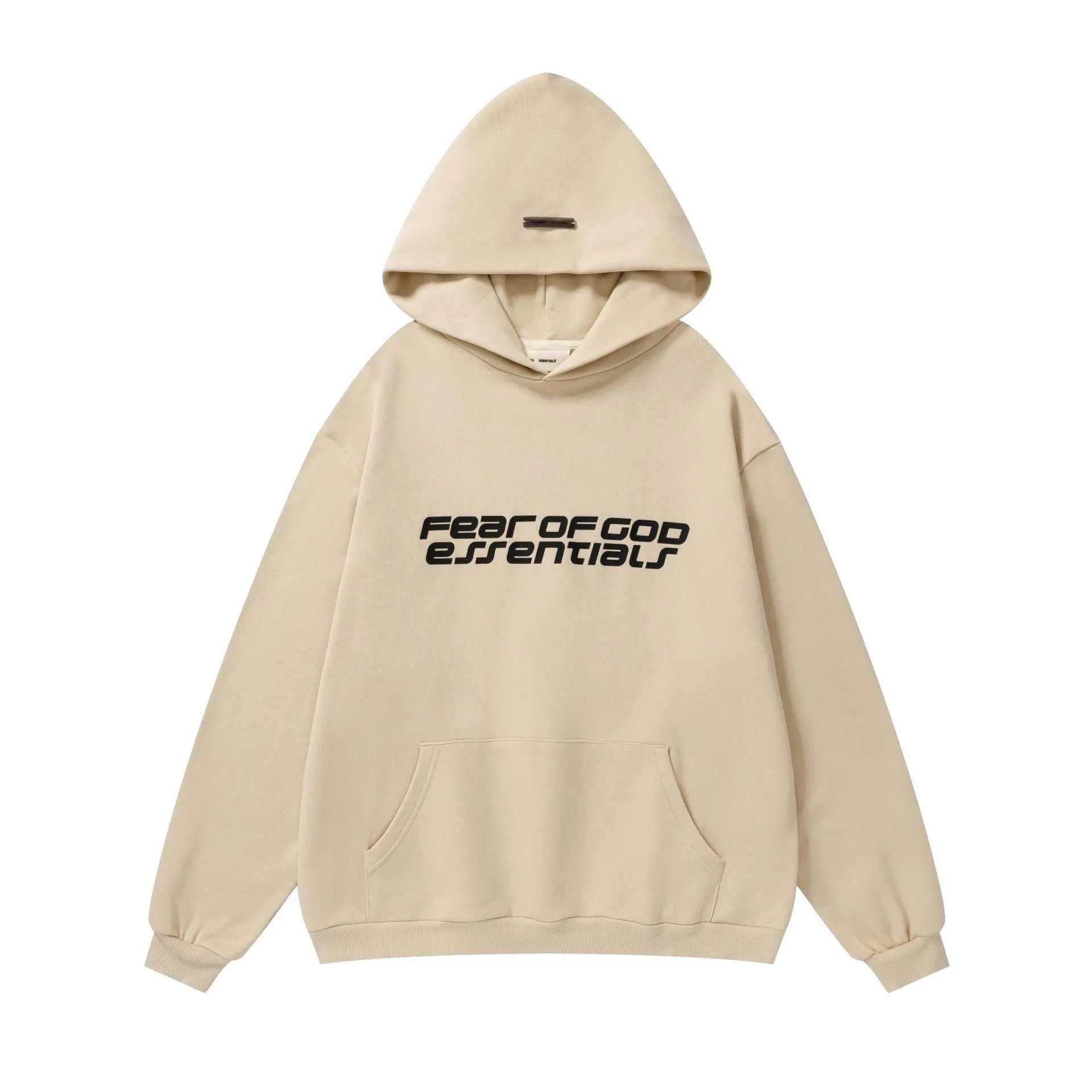 Casual Cotton Blend Hoodie Set Unisex Fawn - Essentials - Cnfans - $37.10