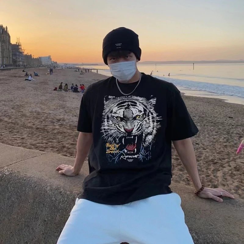 Represent Tiger Graphic Washed Tee Multi - Gallery Image 5 - Detailed View