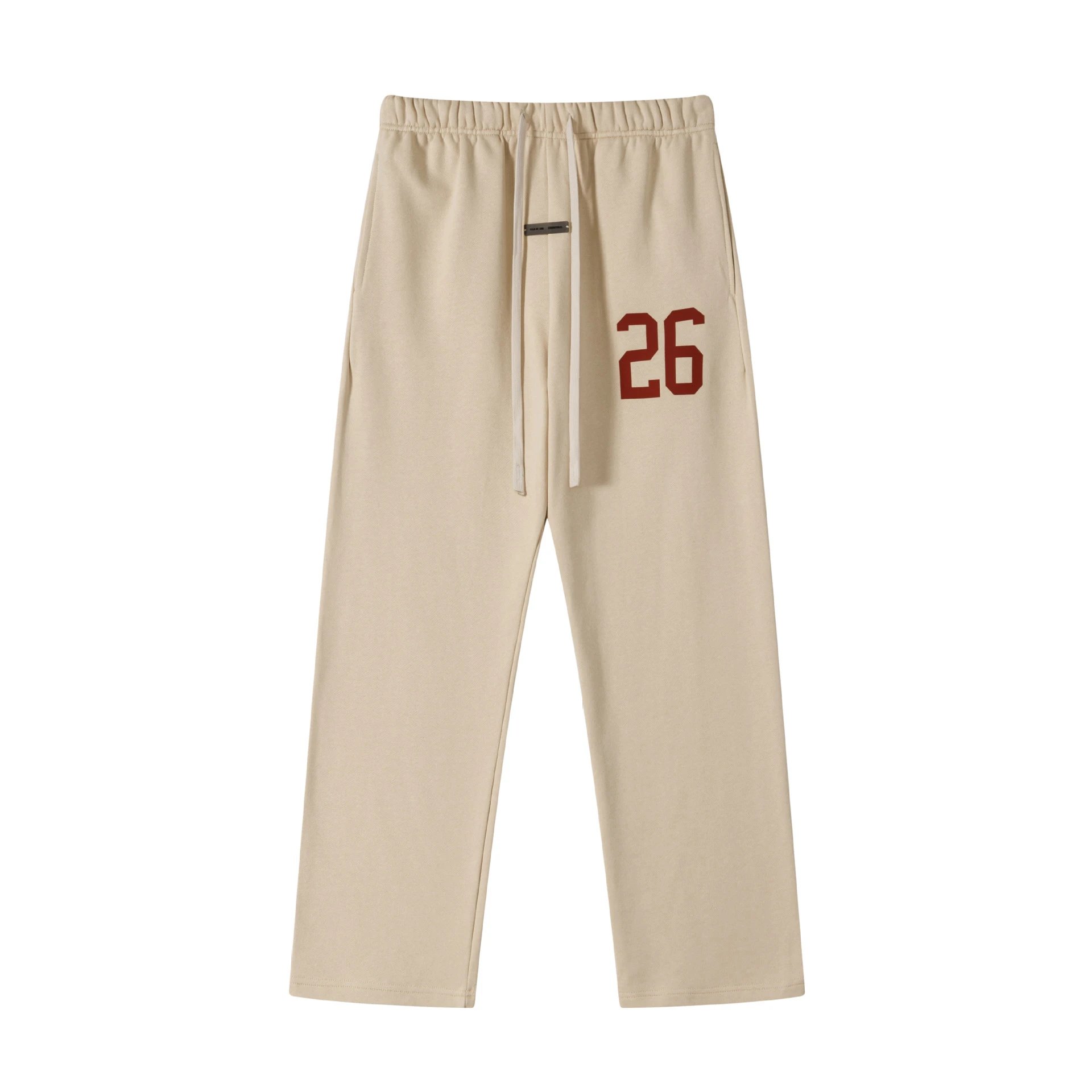 Street Cotton Blend Sweatpants Unisex Lounge-Beige - Essentials - Cnfans - $32.26