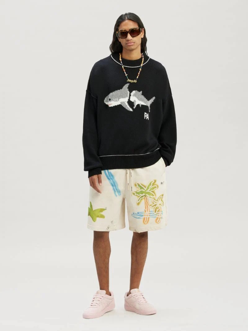 Graffiti Beach Sports Shorts Ivory - Gallery Image 13 - Detailed View