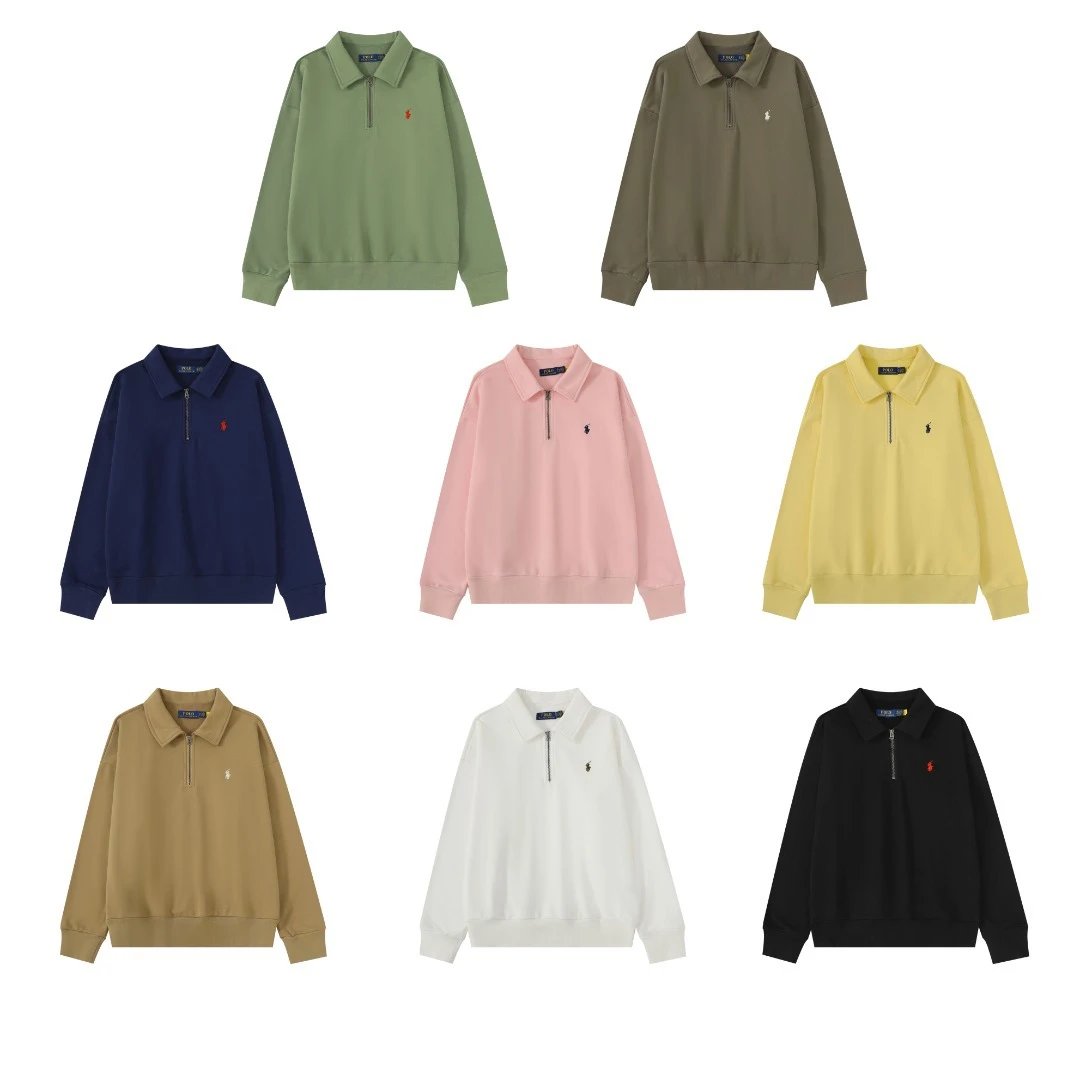 Unisex Cotton Half Zip Pullover Sweatshirt Daffodil - Gallery Image 1 - Detailed View