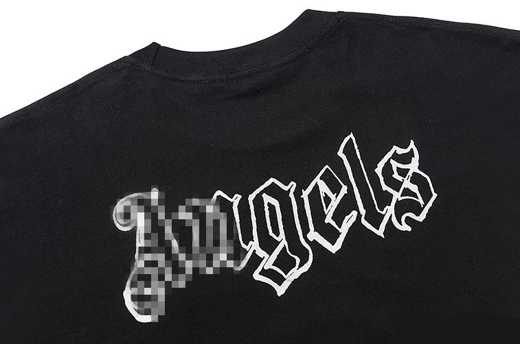 Streetwear Gothic Print Oversized Tee Ebony Black - Gallery Image 7 - Detailed View