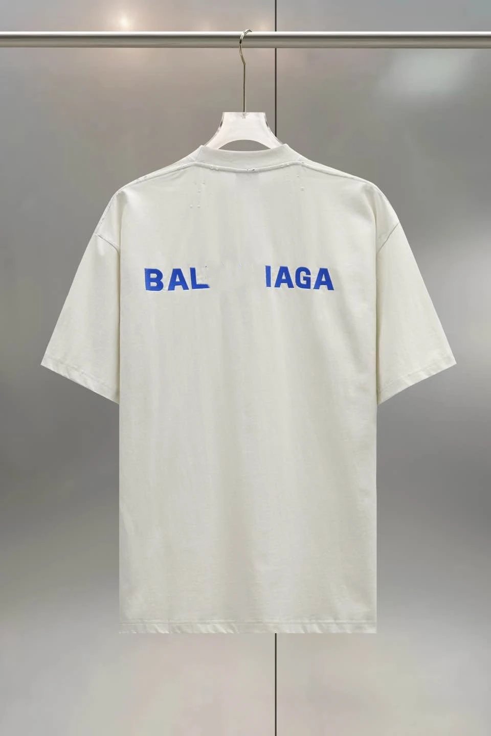 Unisex OS Embroidered Short Sleeve Tee, Casual, Ecru - High Quality Product Image - Cnfans