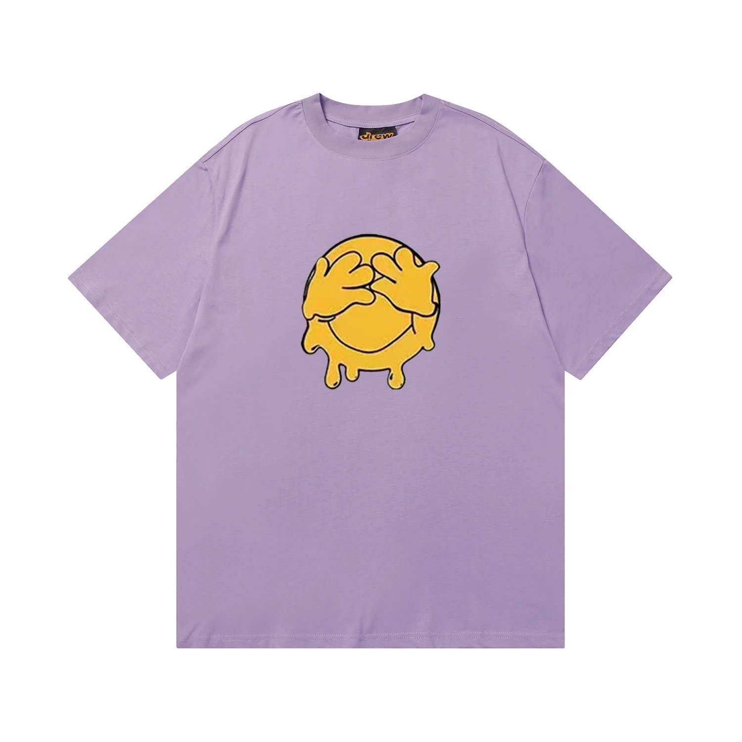 Street Style Graphic Smile Tee Lavender - Drew(Drew House) - Cnfans - $20.65