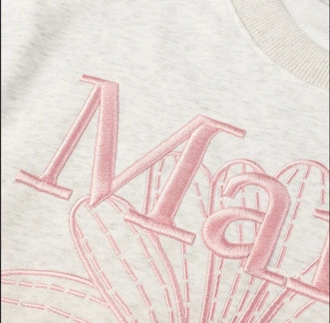 Women's Classic Daisy Embroidered Crewneck Pullover, Heather Grey - Gallery Image 9 - Detailed View