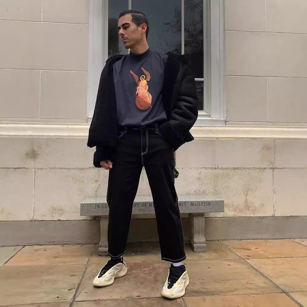 Streetwear Angel Graphic Tee Midnight Navy - Gallery Image 7 - Detailed View