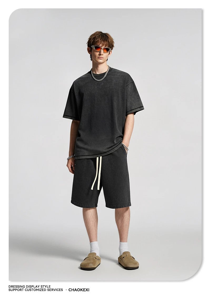 Vintage Cotton Blend Tee Casual Fit Washed Rose - Gallery Image 6 - Detailed View