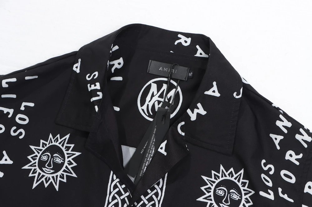 Amiri Sun & Moon Motif Shirt Black - Gallery Image 6 - Detailed View