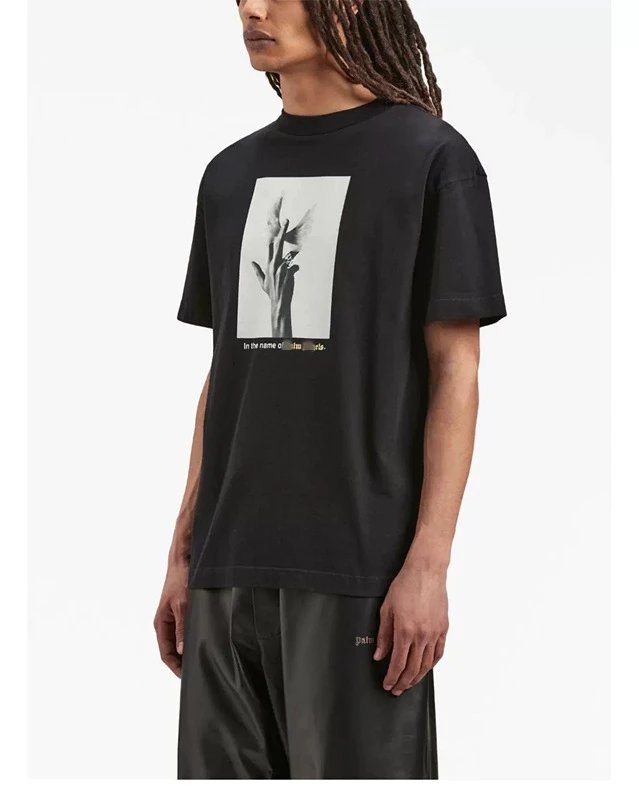 Street Graphic Cotton Tee Black White - Gallery Image 12 - Detailed View