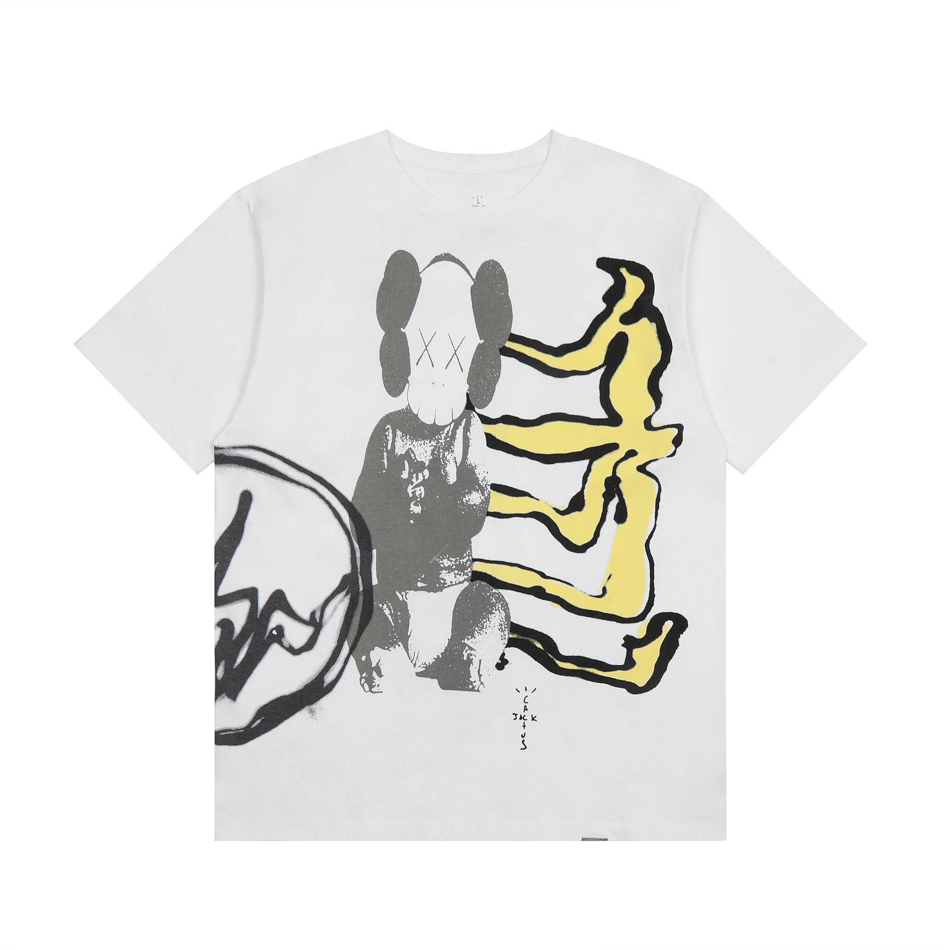 Streetwear Graphic Cotton Tee Ivory Yellow - Gallery Image 2 - Detailed View