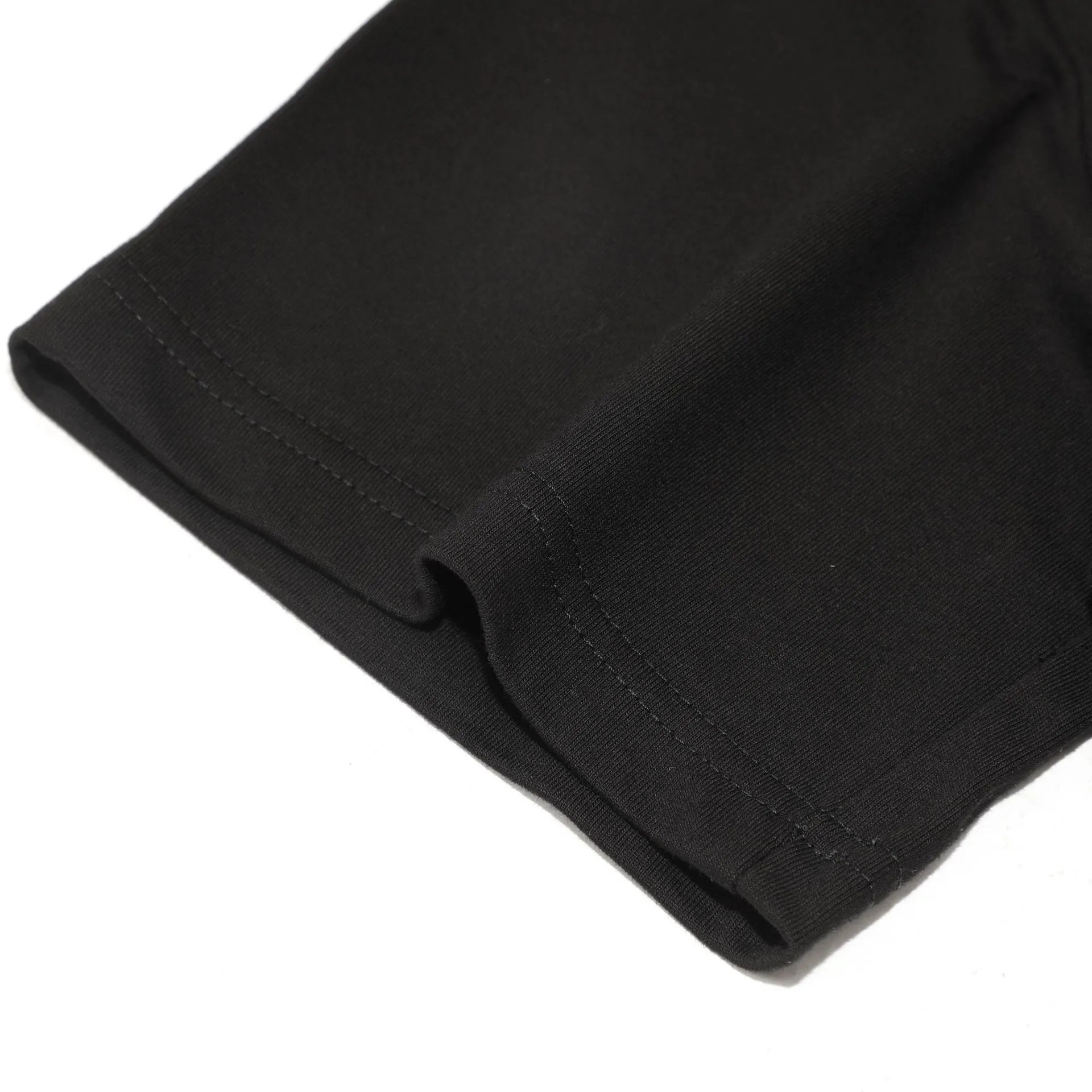 Unisex Streetwear Graphic Cotton T-Shirt Black Beige - Gallery Image 10 - Detailed View