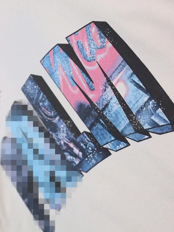 3D Starry Letter Streetwear Tee Sky Blue - Gallery Image 14 - Detailed View