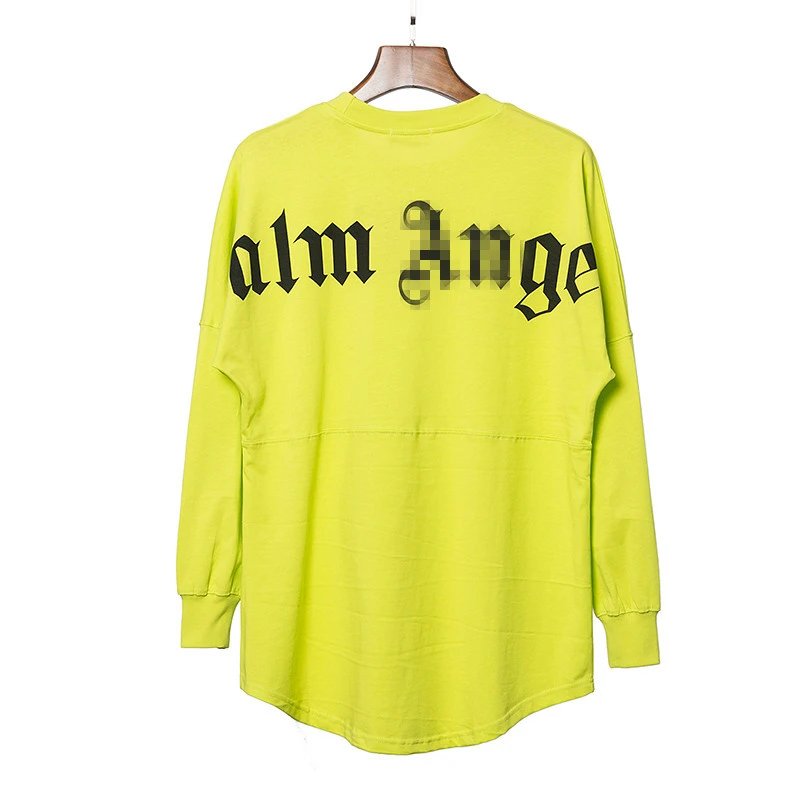 Oversized Cotton Long Sleeve Tee Chartreuse - Palm Angels - Cnfans - $26.13