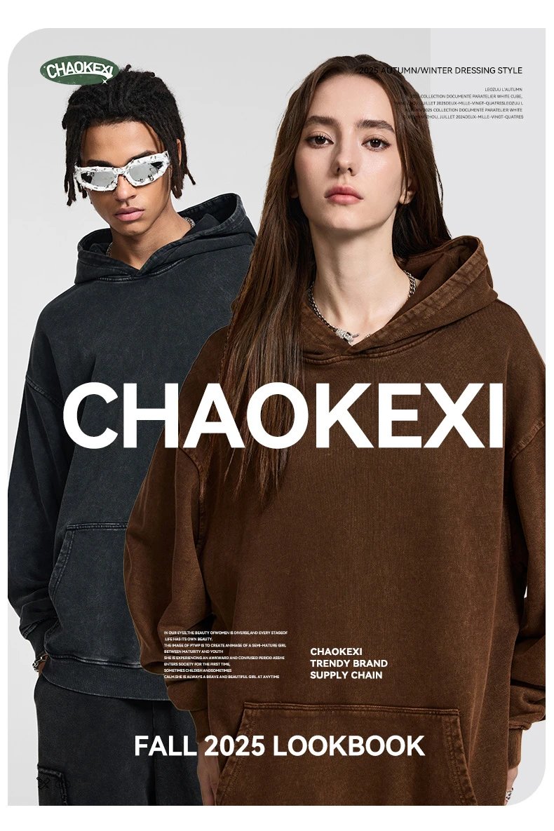 Men Heavyweight 420G Wax Dyed Washed Hoodie Light Gray - Gallery Image 12 - Detailed View