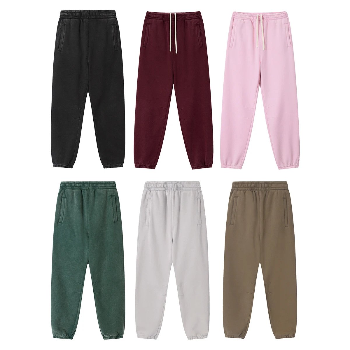 Winter Cotton Blend Joggers Sweatpants in Rose - Gallery Image 3 - Detailed View