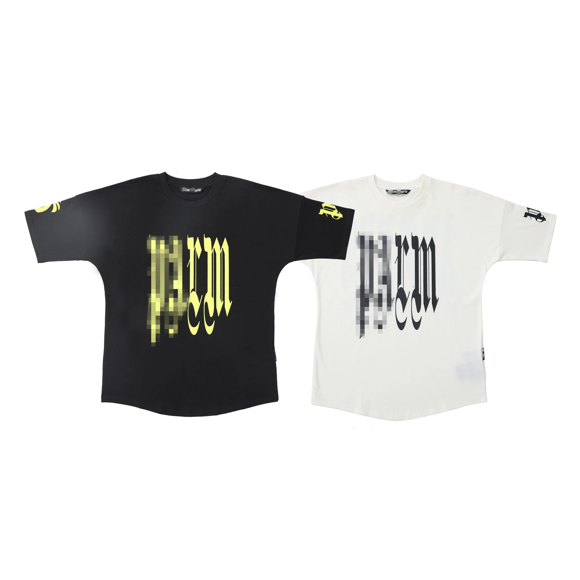 Streetwear Cotton Graphic Logo Oversized T-Shirt Neon Yellow - Gallery Image 6 - Detailed View