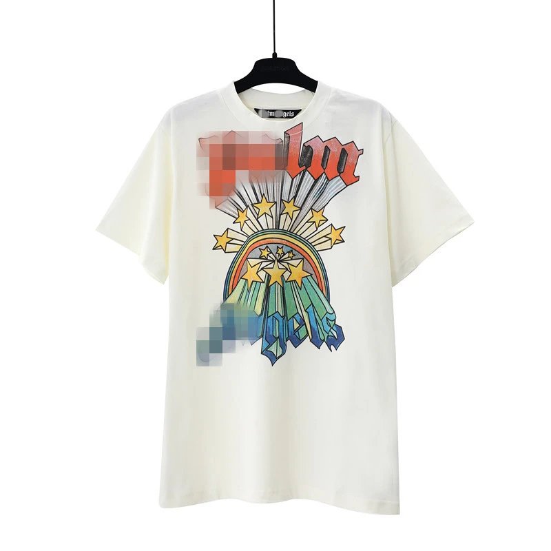 Street Style Cotton Rainbow Star Tee Ivory - Gallery Image 1 - Detailed View