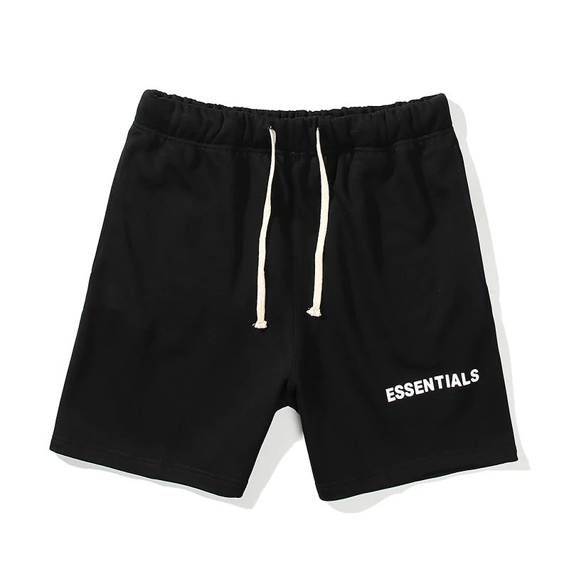 Street Cotton Shorts Unisex Jet Black - Essentials - Cnfans - $25.16