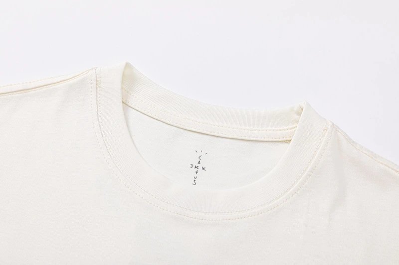 Streetwear Foam Print Tee Unisex Ivory Brown - Gallery Image 7 - Detailed View