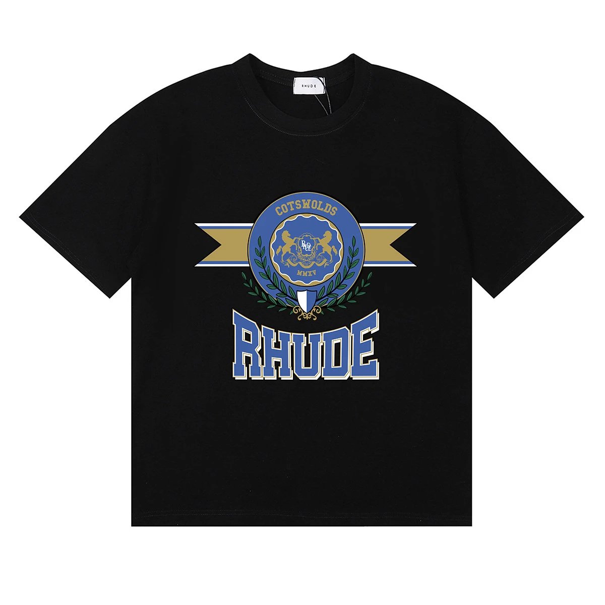 Rhude Logo Print T-Shirt Black - Gallery Image 5 - Detailed View