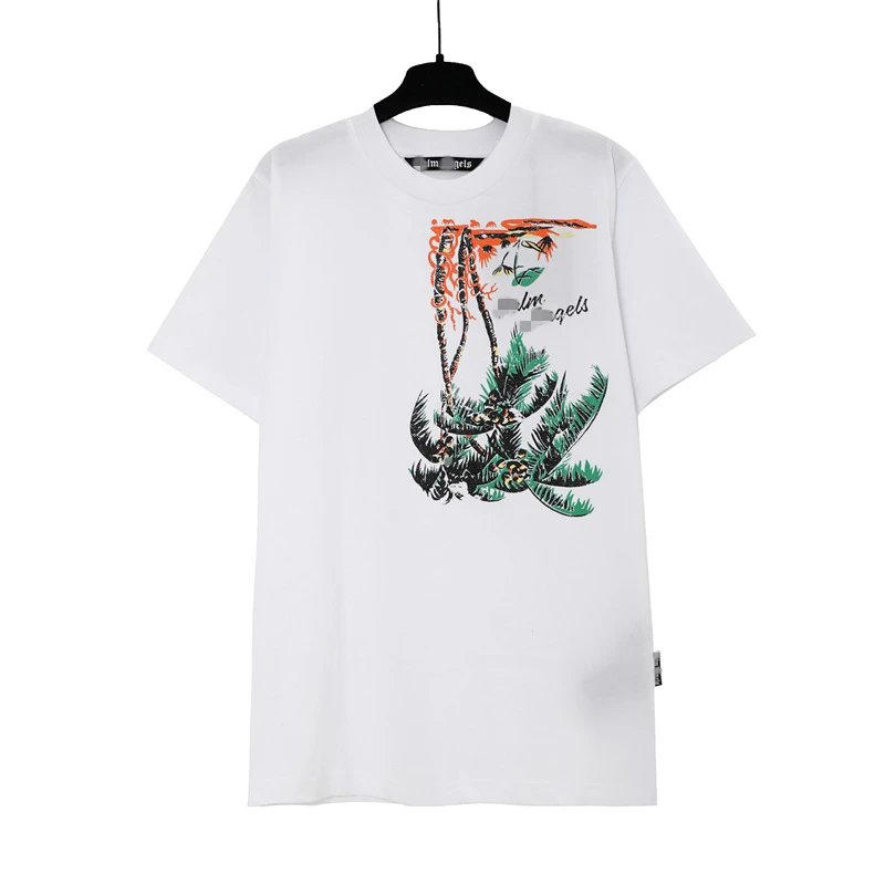 Streetwear Cotton Palm Tree Graphic Tee Ivory White - Gallery Image 1 - Detailed View