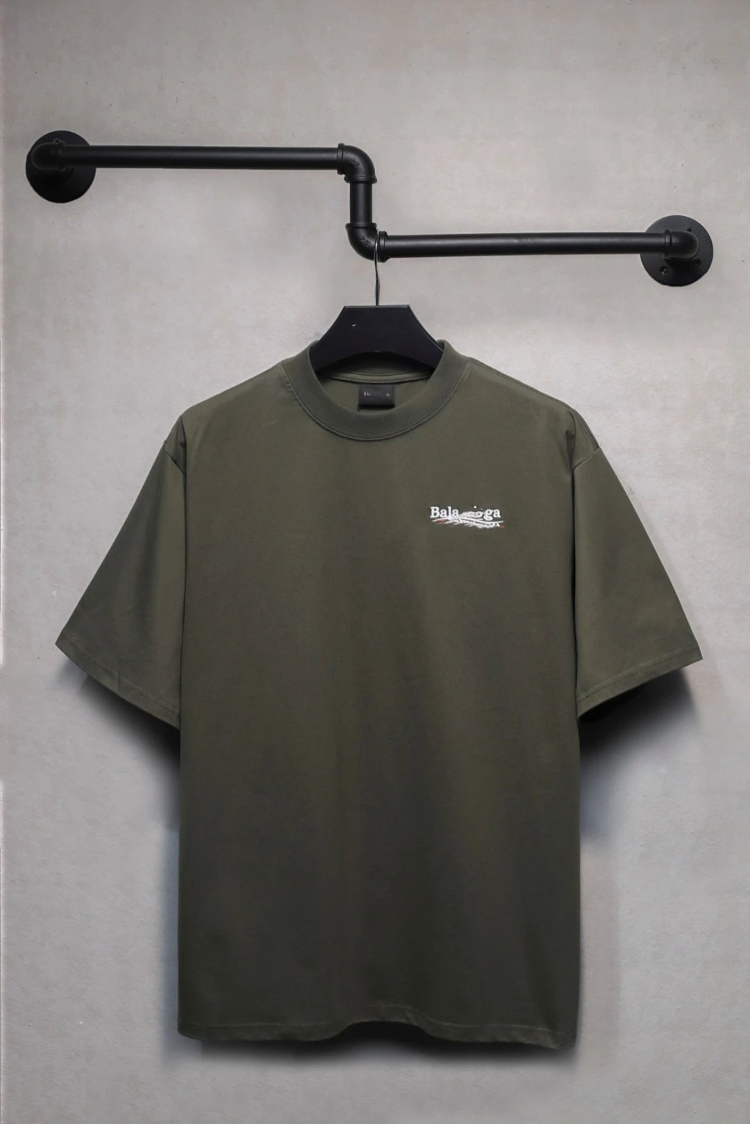 Classic Cotton Crew Neck T-Shirt Unisex Olive - Balenciaga - Cnfans - $26.45