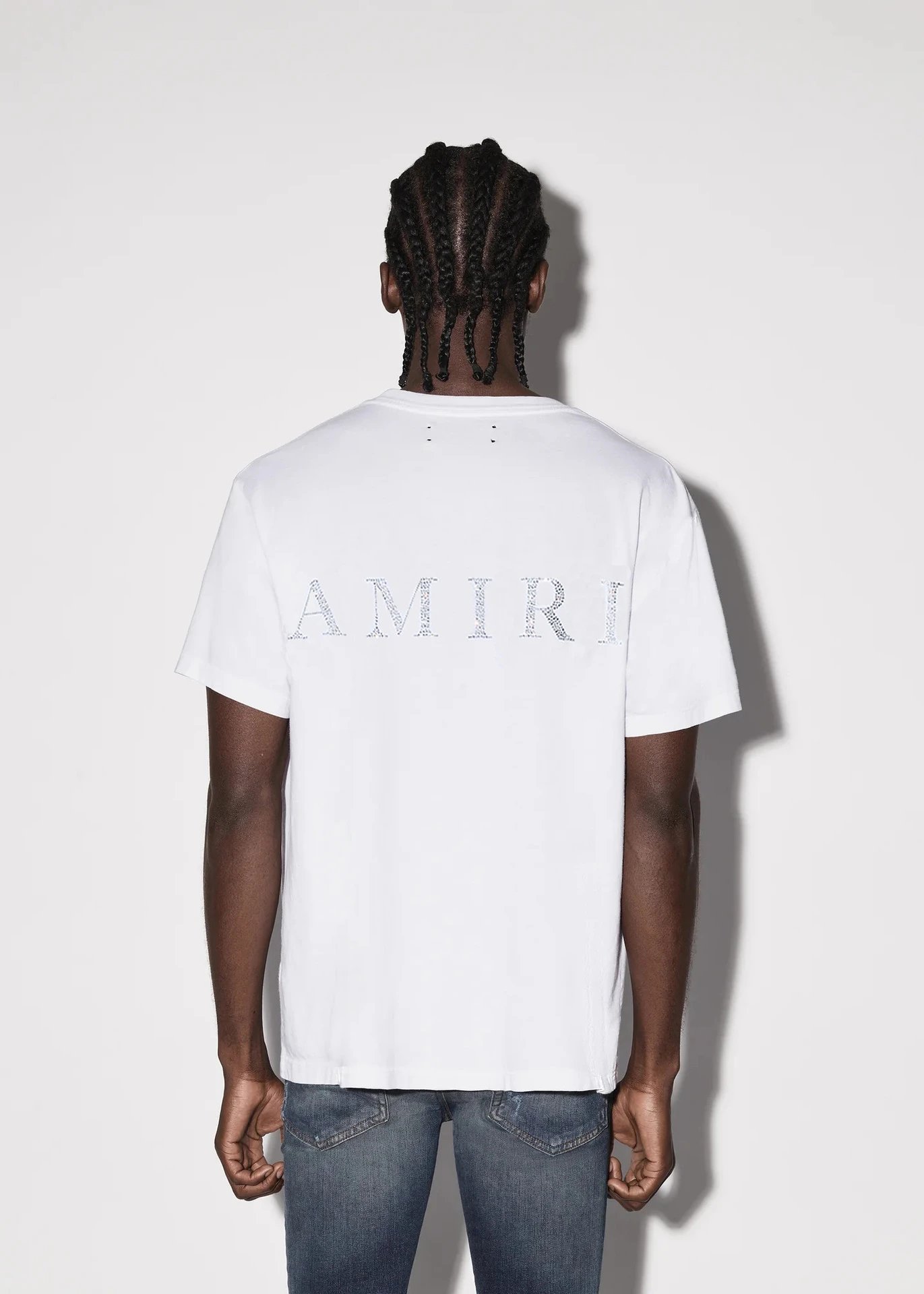 Amiri Rhinestone Logo T-Shirt Black - Gallery Image 8 - Detailed View