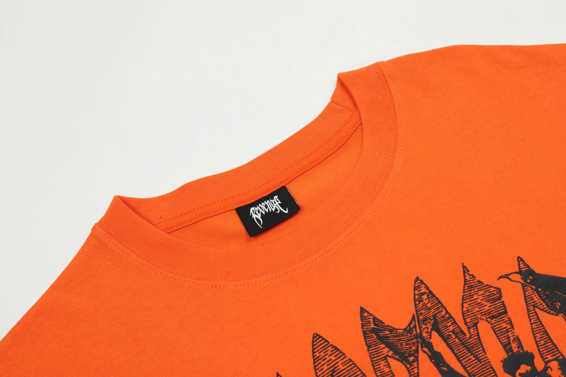 Gothic Graphic Cotton Tee Tangerine - Gallery Image 7 - Detailed View