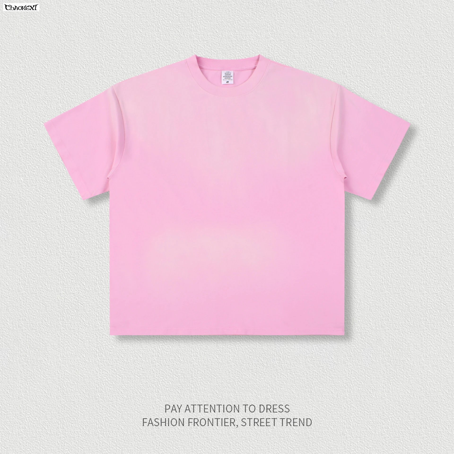 Retro Cotton Tee, Summer T-Shirt, Blossom Pink - CHAOKEXI - Cnfans - $21.29