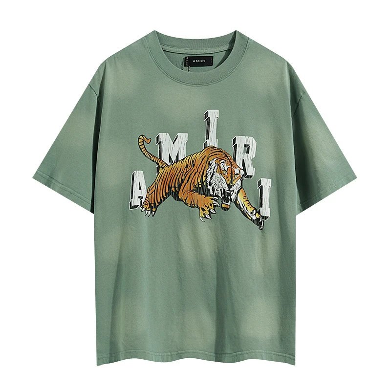 Amiri Tiger Graphic T-Shirt Black Green - Gallery Image 3 - Detailed View