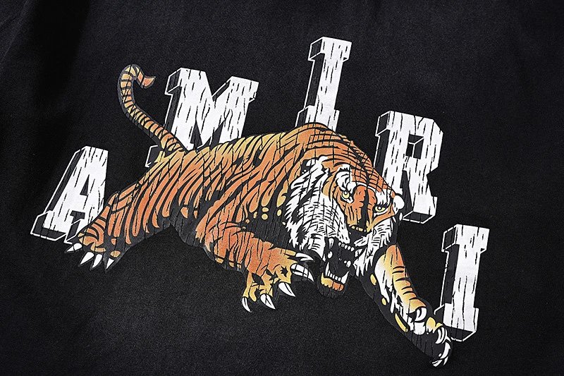 Amiri Tiger Graphic T-Shirt Black Green - Gallery Image 10 - Detailed View