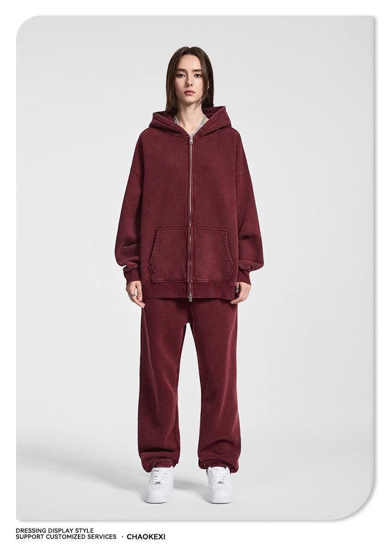 Winter Cotton Blend Joggers Sweatpants in Rose - Gallery Image 13 - Detailed View